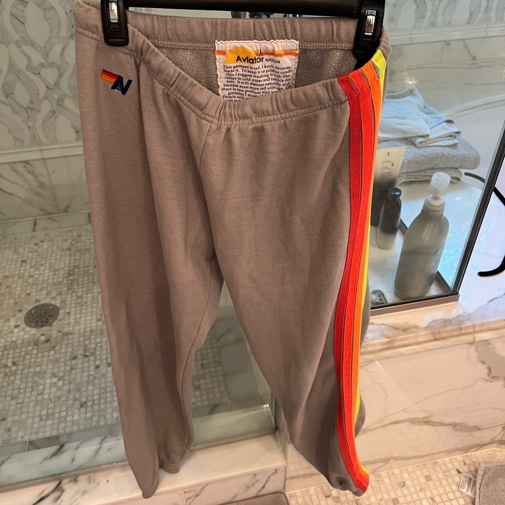 Grey Aviator Nation sweatpants size large